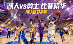 NBA精彩集锦视频封面，湖人队与勇士队比赛精华